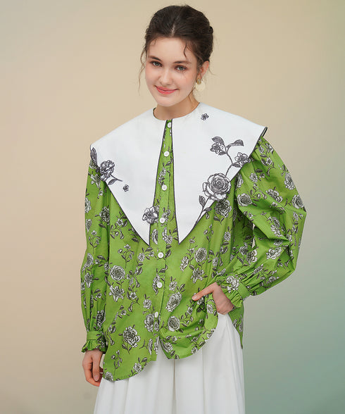 Playing Card Collar Line Shirt